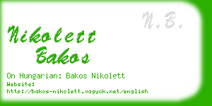 nikolett bakos business card